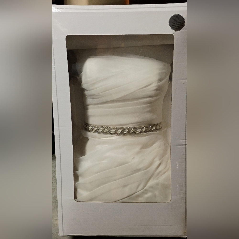 VERA WANG ORGANZA TRUMPET DESIGNER WEDDING DRESS NEED $$ FOR DIVORCE SIZE 12